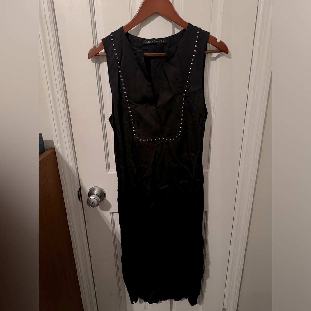 Zara formal dress beaded tuxedo style lapel